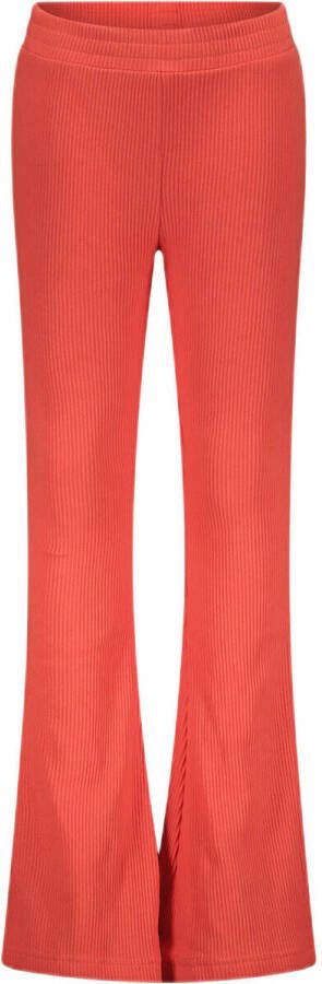 MOODSTREET Meisjes Broeken Ribknit Flared Pants Koraal