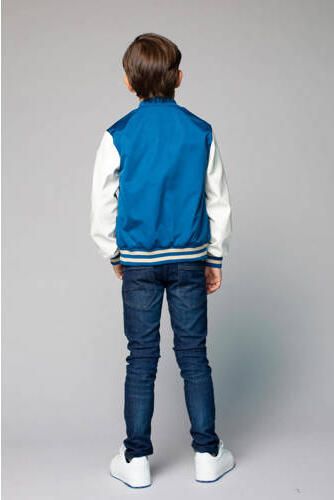 Moodstreet baseball jacket blauw offwhite Jas Jongens Polyester Opstaande kraag 146 152 - Foto 2