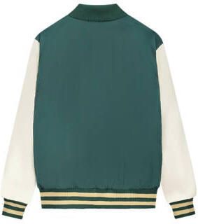 Moodstreet baseball jacket groen offwhite Jas Jongens Polyester Opstaande kraag 134 140