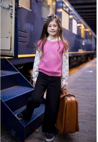 Moodstreet blouse met all over print roze Meisjes Katoen Klassieke kraag 110 116 - Foto 2