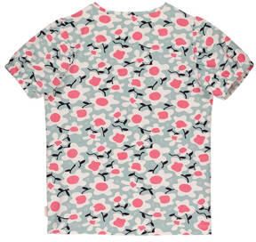 Moodstreet gebloemd T-shirt mintgroen roze offwhite Meisjes Stretchkatoen Ronde hals 110 116 - Foto 3