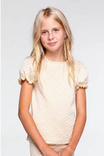 Moodstreet gebloemde top lichtgeel Meisjes Polyester Ronde hals Bloemen 110 116 - Foto 2