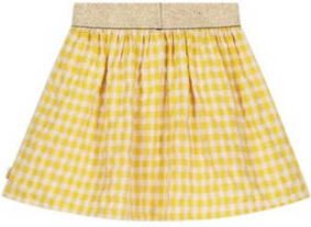 Moodstreet geruite rok lichtgeel wit Meisjes Polyester Ruit 110 116