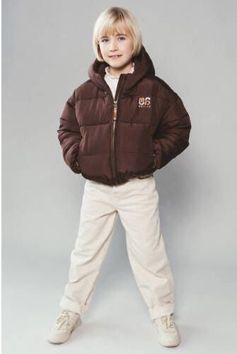Moodstreet gewatteerde winterjas donkerbruin Meisjes Polyamide Capuchon - Foto 3