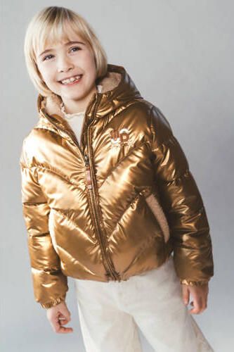 Moodstreet gewatteerde winterjas goud Meisjes Polyester Capuchon Effen - Foto 4