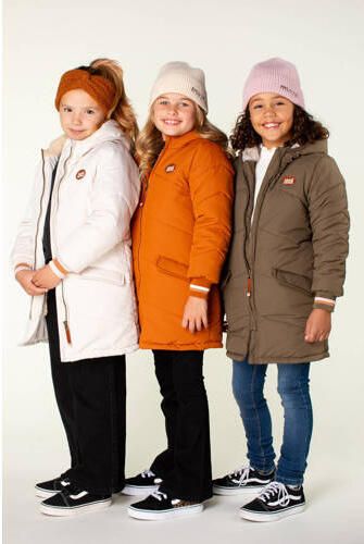 Moodstreet gewatteerde winterjas Jara roestbruin Meisjes Polyester Capuchon 122 128 - Foto 3