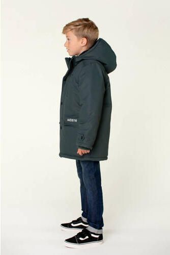 Moodstreet gewatteerde winterjas Jason donkergroen Jongens Polyester Capuchon 158 164