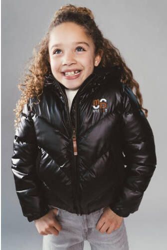 Moodstreet gewatteerde winterjas zwart Meisjes Polyester Capuchon Effen - Foto 3