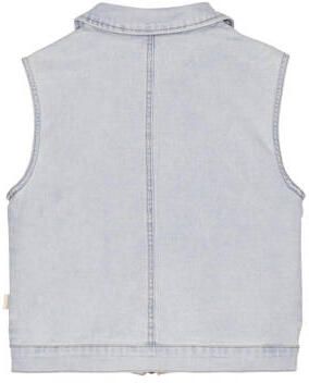 Moodstreet gilet extra light blue Blauw Meisjes Denim Klassieke kraag Effen 122 128 - Foto 3