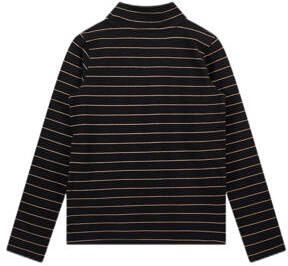 Moodstreet longsleeve zwart bruin Meisjes Stretchkatoen Opstaande kraag 110 116 - Foto 2