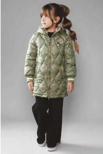 Moodstreet quilted winterjas groen Meisjes Polyester Capuchon Effen - Foto 4