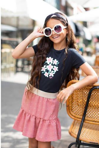 MOODSTREET Meisjes Rokken Girls Skirt Structure Ruffle Roze