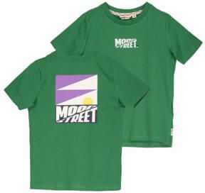 Moodstreet T-shirt met backprint donkergroen Jongens Stretchkatoen Ronde hals 110 116 - Foto 2