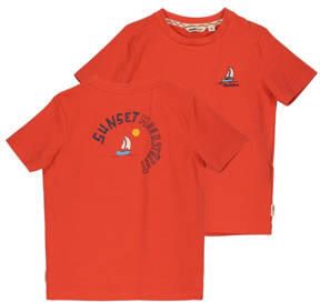 Moodstreet T-shirt met backprint felrood Jongens Stretchkatoen Ronde hals 134 140 - Foto 2