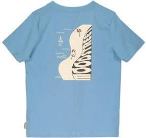 Moodstreet T-shirt met backprint lichtb lauw Blauw Jongens Stretchkatoen Ronde hals 146 152 - Foto 3