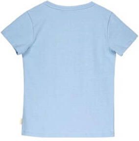 Moodstreet T-shirt met printopdruk lichtblauw Meisjes Stretchkatoen Ronde hals 122 128 - Foto 2
