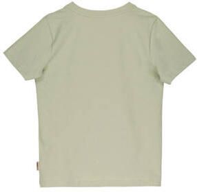 Moodstreet T-shirt met printopdruk lichtgroen Jongens Katoen Ronde hals 110 116