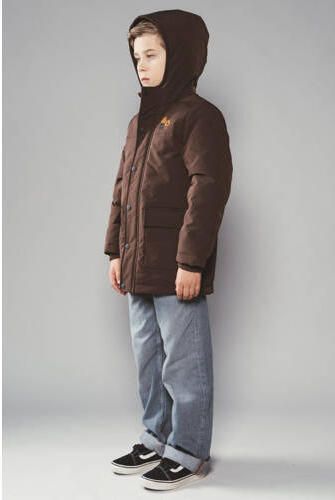Moodstreet winterparka donkerbruin Jas Jongens Polyester Capuchon Effen - Foto 4
