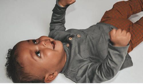 Moodstreet Petit baby gestreepte longsleeve Jules van katoen grijs Streep 50 56 - Foto 4