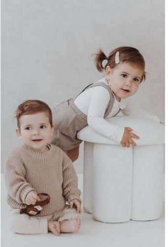 Moodstreet Petit olivia romper Ecru Meisjes Katoen Peter Pan-kraag Bloemen 62 68 - Foto 3