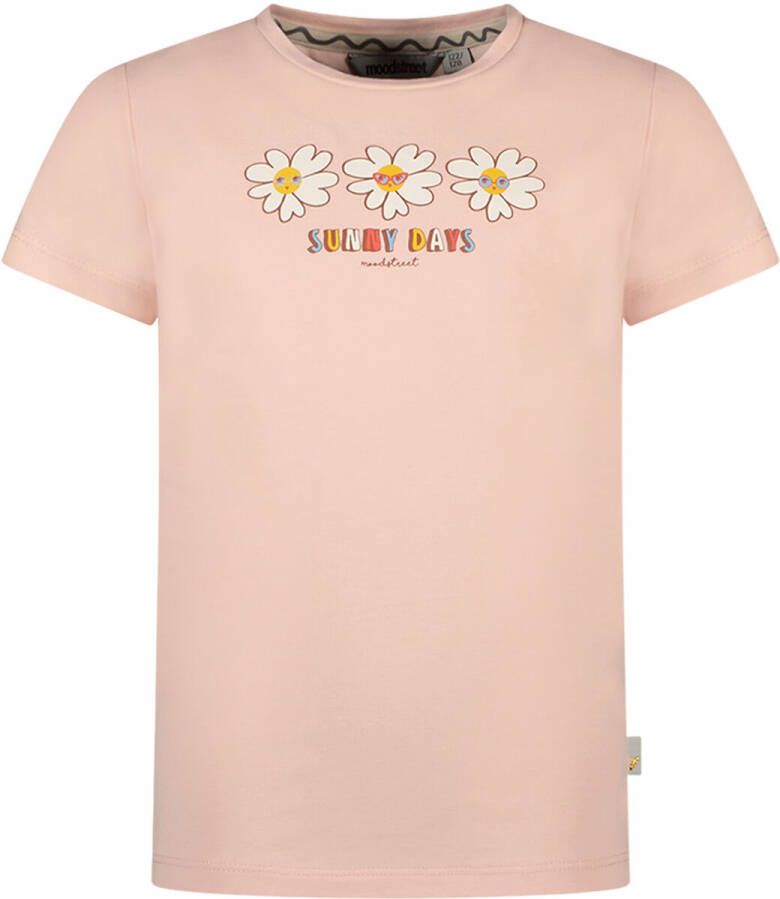 Moodstreet T-shirt met printopdruk roze