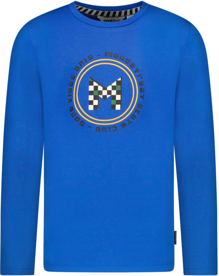 Moodstreet longsleeve met printopdruk blauw