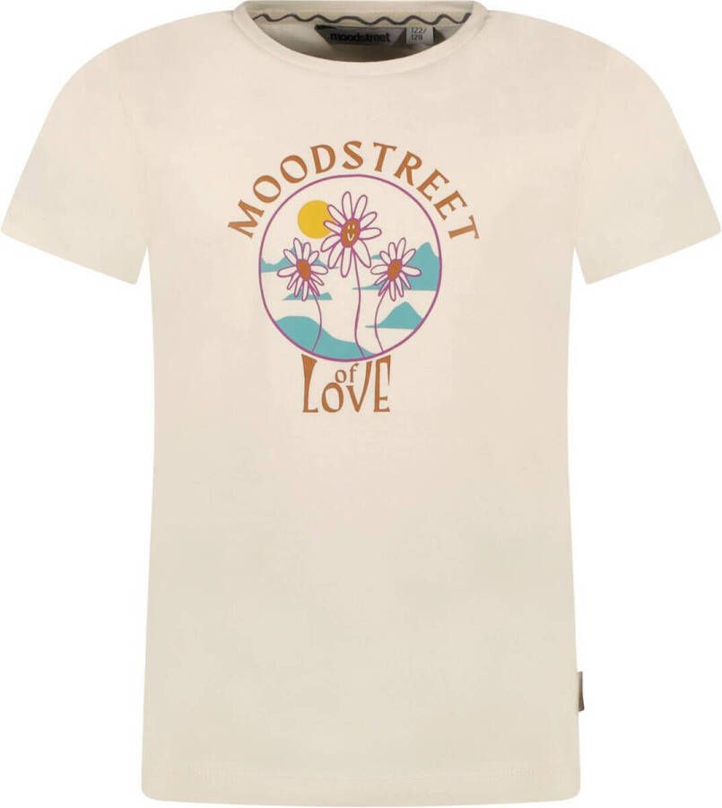 Moodstreet T-shirt met printopdruk warmwit
