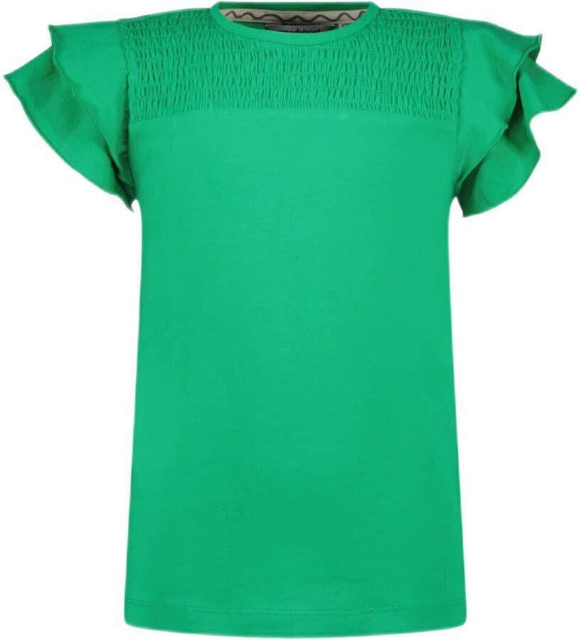 MOODSTREET Meisjes Tops & T-shirts Smock Top With Ruffle Sleeves Groen