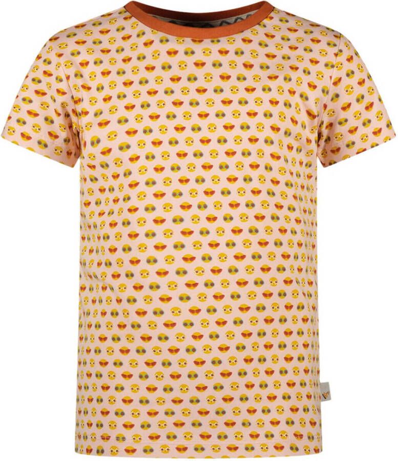 Moodstreet T-shirt met all over print oranje