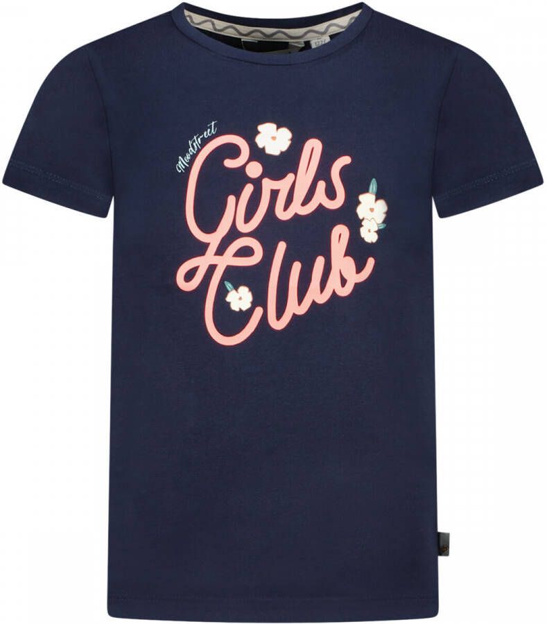Moodstreet T-shirt met printopdruk donkerblauw