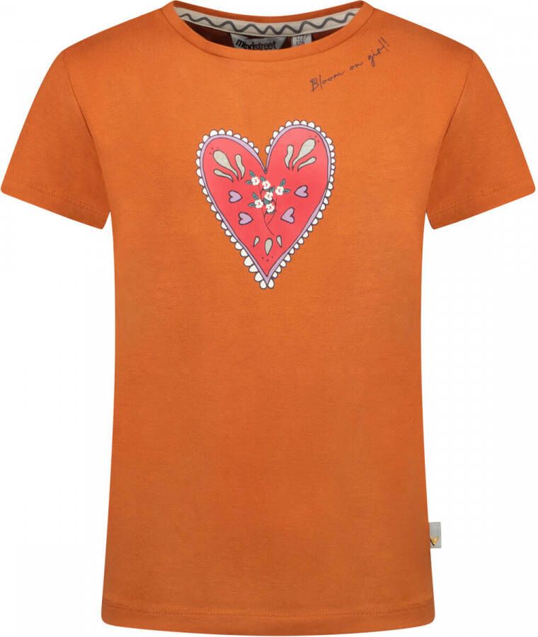 Moodstreet T-shirt met printopdruk bruin