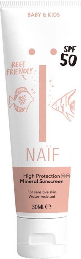 NAÏF baby & kids minerale zonnebrandcrème SPF 50 100 ml Wit