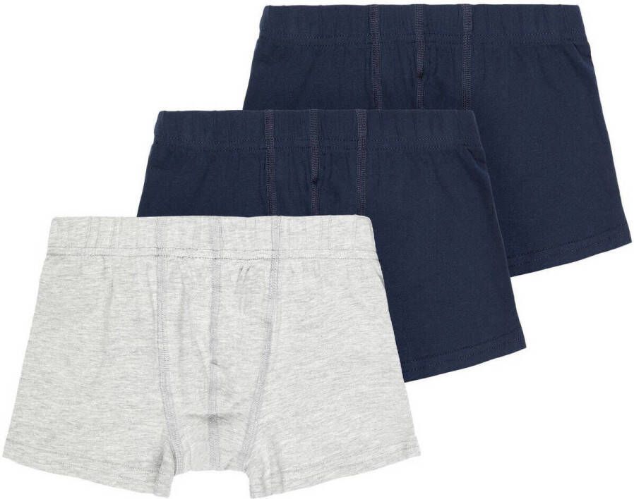 Name it KIDS boxershort NKMTIGHTS set van 3 grijs melange donkerblauw Jongens Stretchkatoen 146 152 - Foto 4
