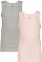 Name it MINI hemd NMFTANK set van 2 grijs melange lichtroze Meisjes Stretchkatoen (duurzaam) Ronde hals 104 - Thumbnail 2