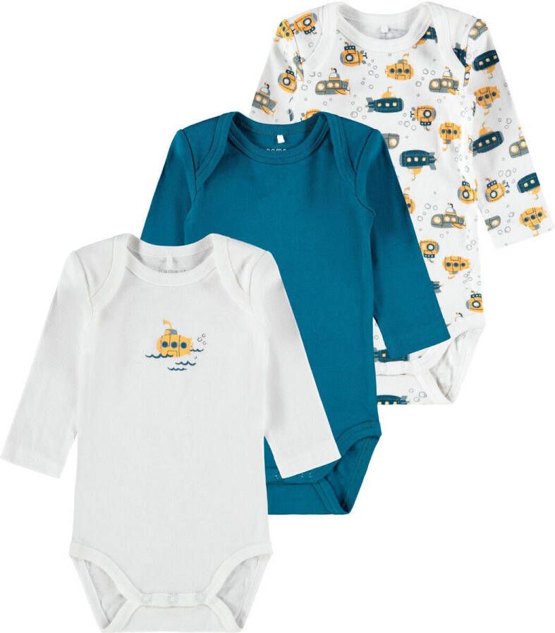 Name It Body met lange mouwen Van biokatoen SUBMARINE(set 3 delig )