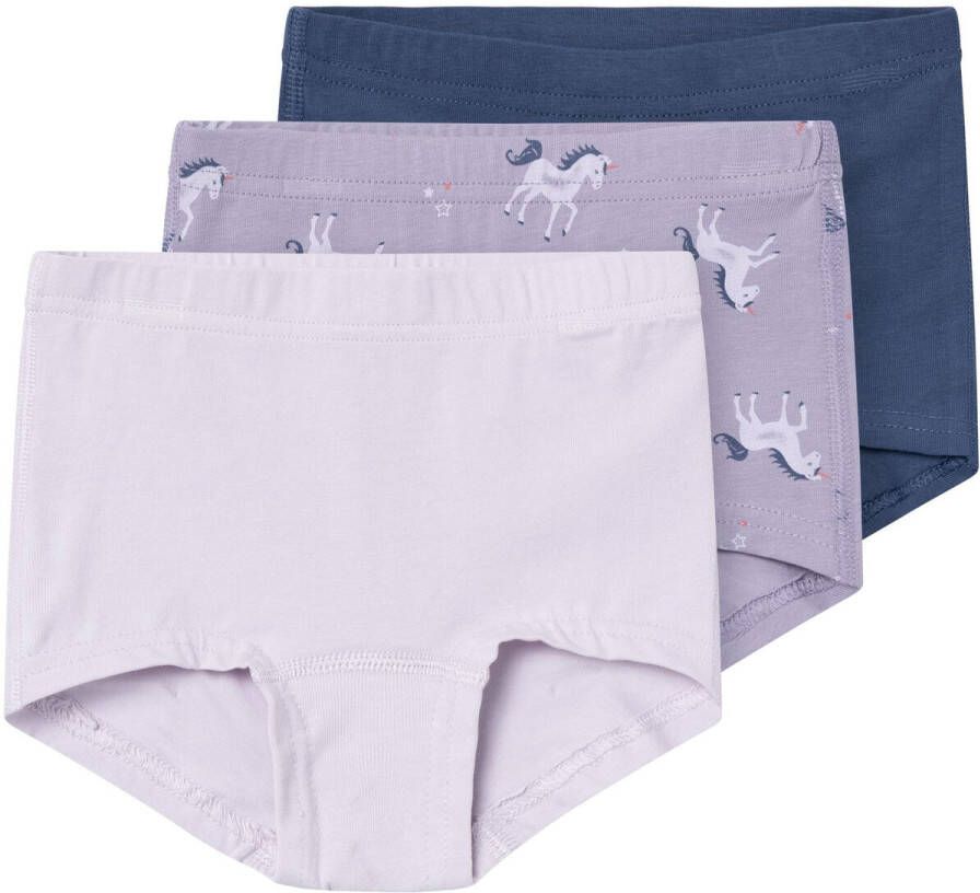Name it MINI hipster NMFTIGHTS set van 3 paars lila Slip Meisjes Stretchkatoen 104 - Foto 3