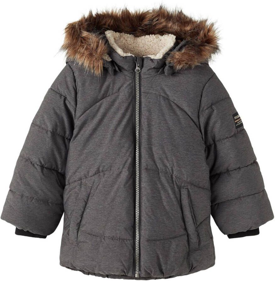 Name it Gewatteerd jack met imitatiebont model 'Mathew'