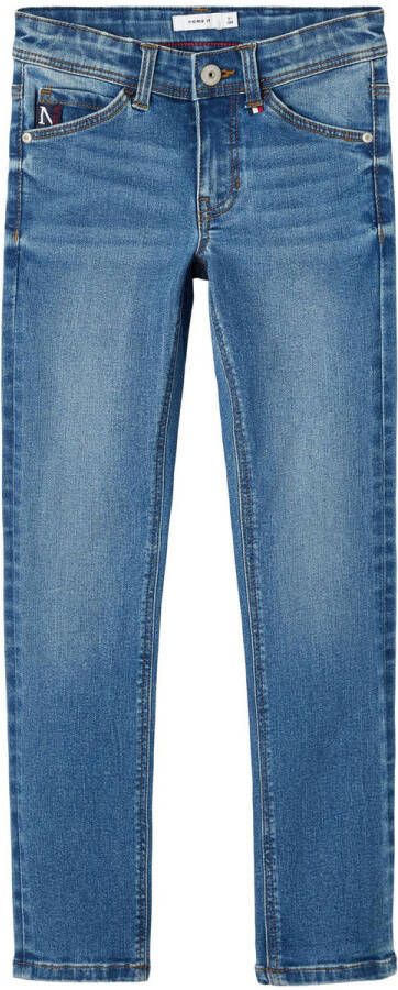 Name it KIDS slim fit jeans NKMTHEO XSLIM JEANS 1810-AU NOOS medium blue denim Blauw Jongens Stretchdenim 110
