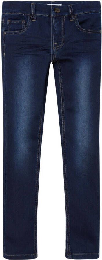 Name it KIDS slim fit jeans NKMTHEO dark blue denim Blauw Jongens Jog denim 104 - Foto 6