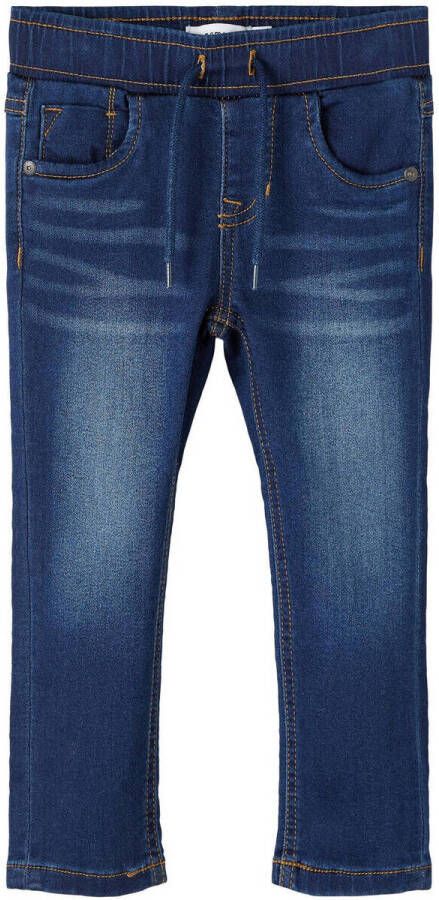 Name it MINI slim fit jeans NMMRYAN dark blue denim Blauw Jongens Stretchdenim 110