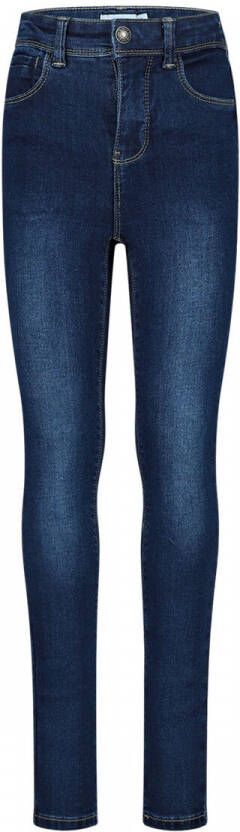 Name it high waist skinny jeans NKFPOLLY dark blue denim Blauw Meisjes Stretchdenim 110