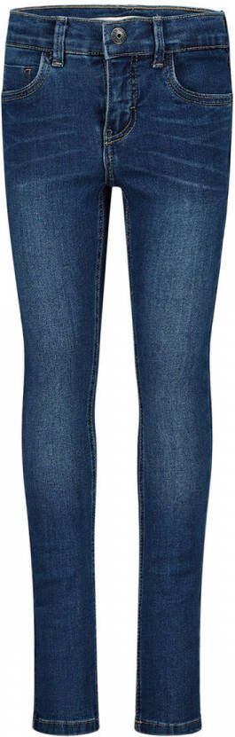 Name it skinny jeans NKMPETE met visgraat medium blue denim Blauw Jongens Stretchdenim 92