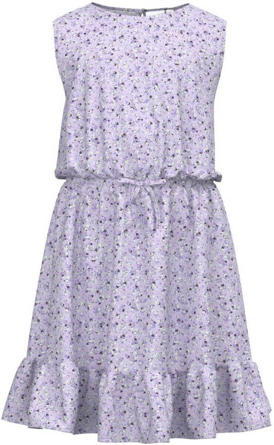 NAME IT KIDS jurk NKFVINAYA SPENCER FFFF van gerecycled polyester lila