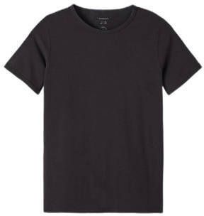 name it KIDS T-shirt set van 2 zwart Jongens Stretchkatoen Ronde hals 116
