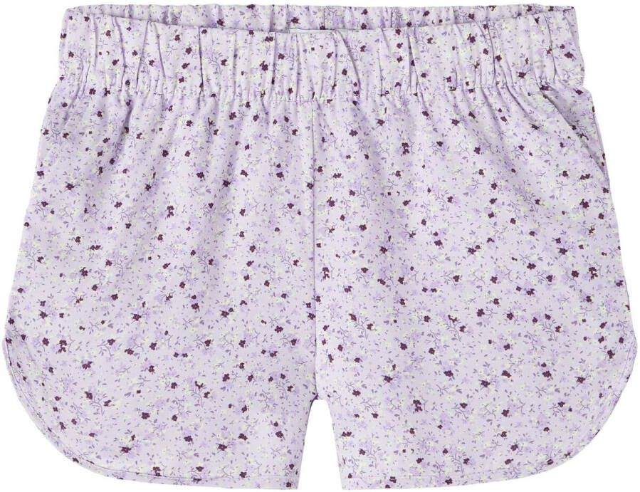 Name it KIDS short NKFVINAYA van polyester lila Korte broek Paars All over print 116