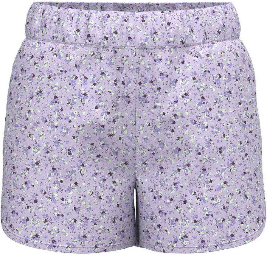 Name it KIDS short NKFVINAYA van polyester lila Korte broek Paars All over print 116 - Foto 2