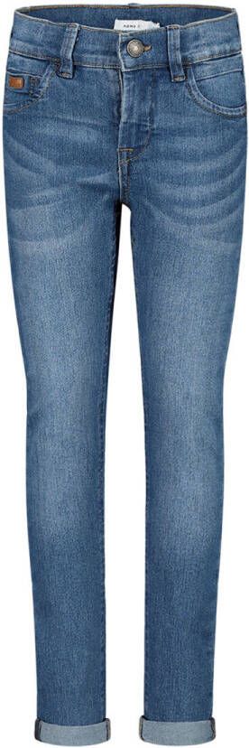 Name it skinny jeans NKMPETE medium blue denim Blauw Jongens Stretchdenim 104