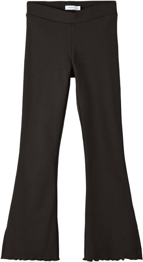 Name it KIDS flared broek NKFKOMI zwart Meisjes Polyester Effen 116