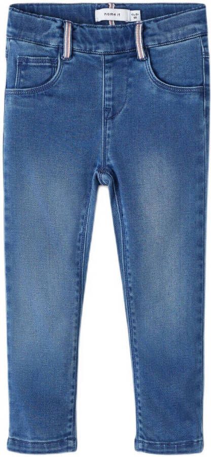 Name it MINI slim fit jegging NMFSALLI medium blue denim Jeans Blauw Meisjes Lyocell 110