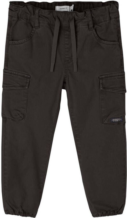 Name it MINI regular fit cargobroek NMMBEN zwart Jongens Stretchkatoen 122 - Foto 2
